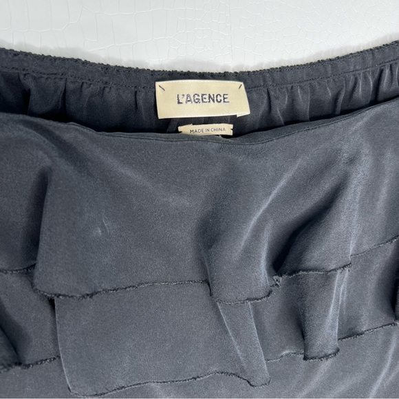 REVOLVE L’AGENCE Monroe Silk Off-Shoulder Ruffle Blouse - Picture 4 of 5